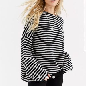 Allsaints marcel stripe wool blend sweater